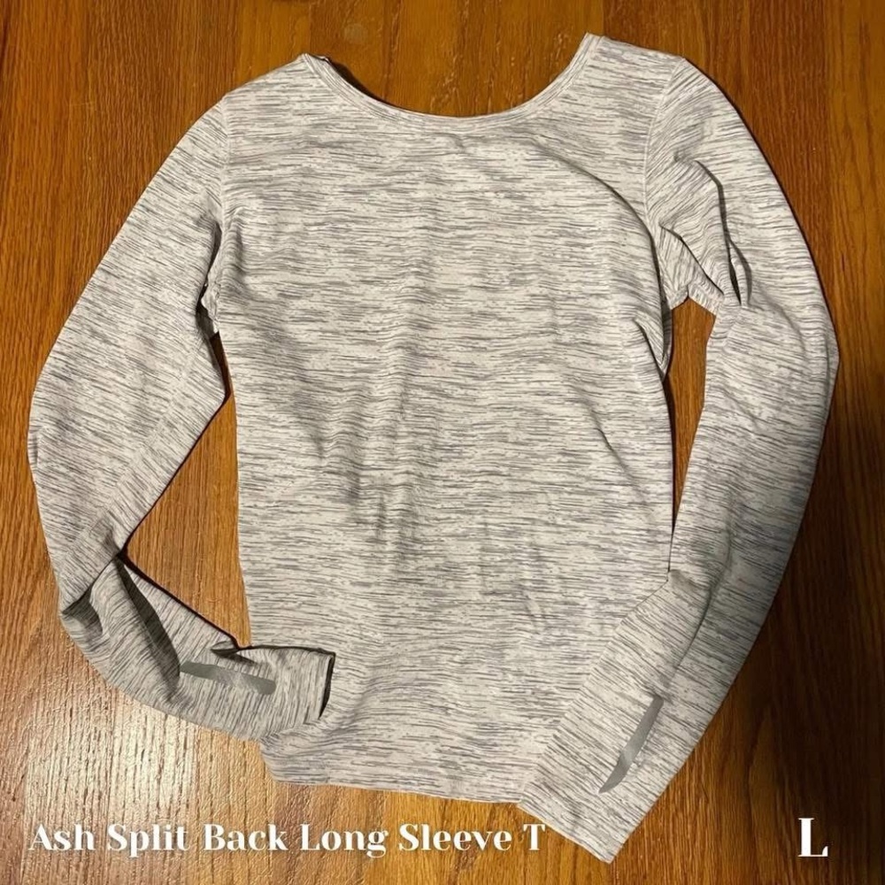Ash Split Back Long Sleeve T Large Zyia